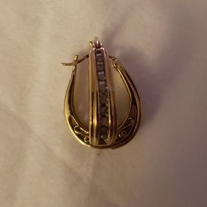 Gold over sterling silver with genuine diamonds